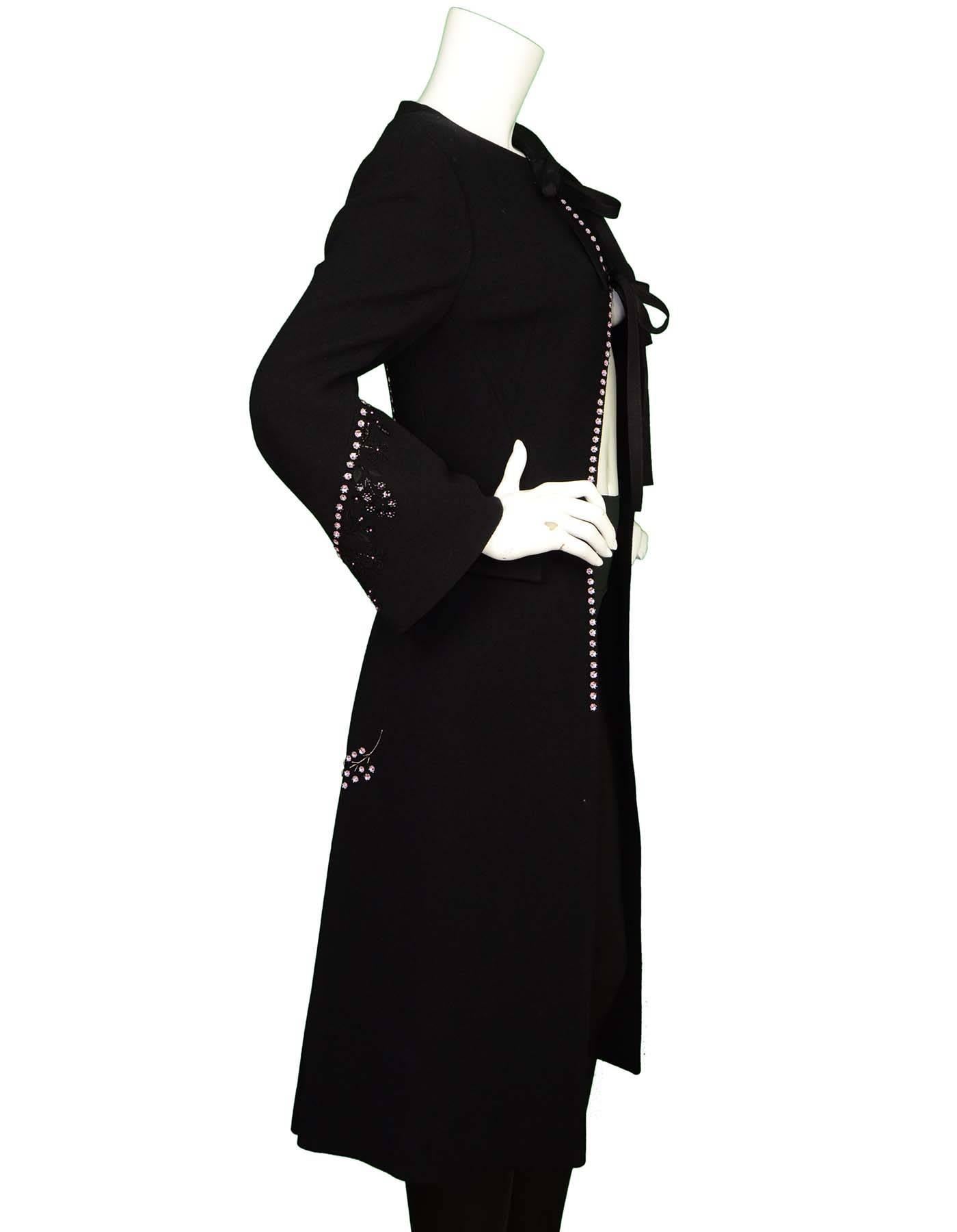 Christian Dior Black Beaded Wool Coat sz FR42 1