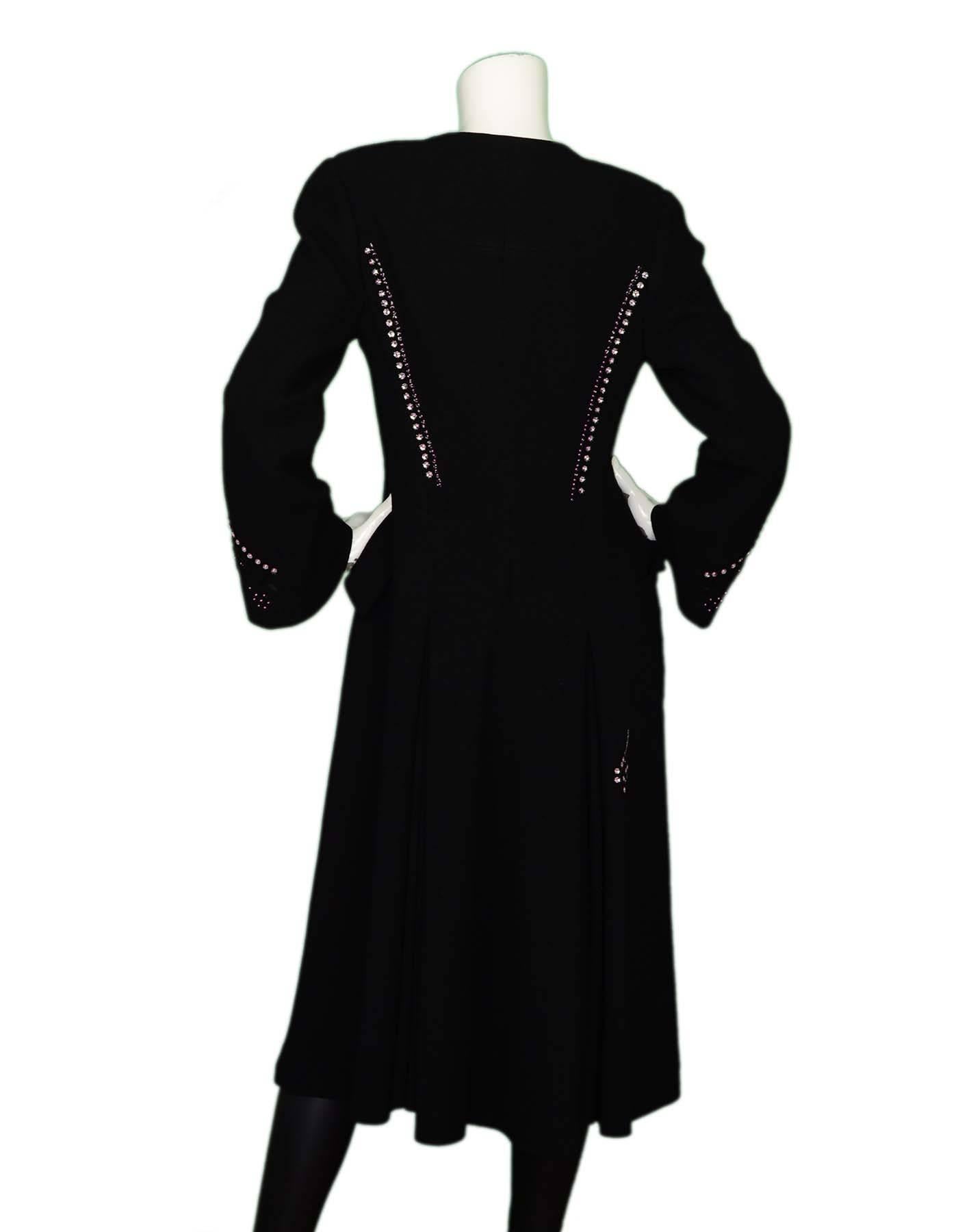 Christian Dior Black Beaded Wool Coat sz FR42 2