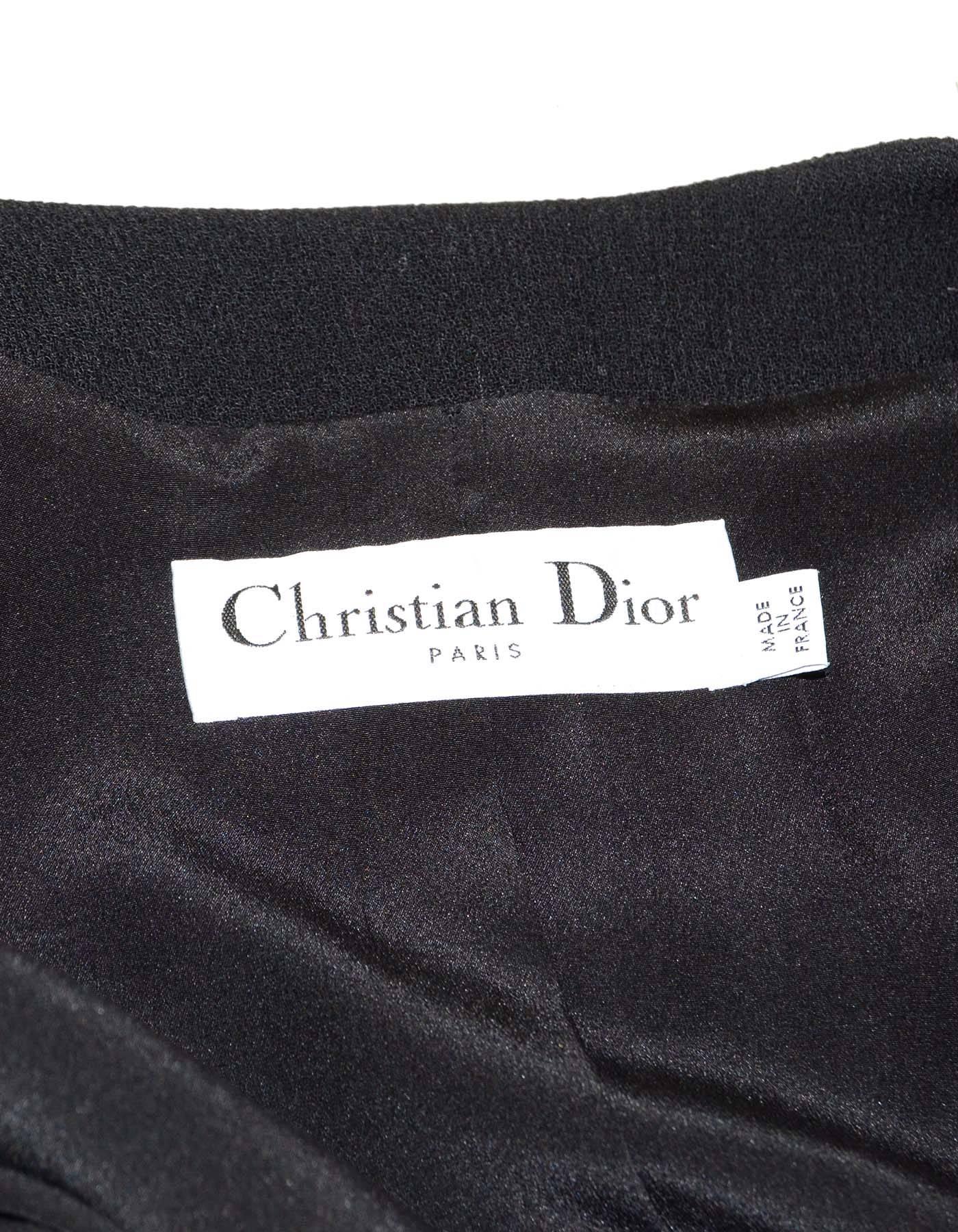 Christian Dior Black Beaded Wool Coat sz FR42 3