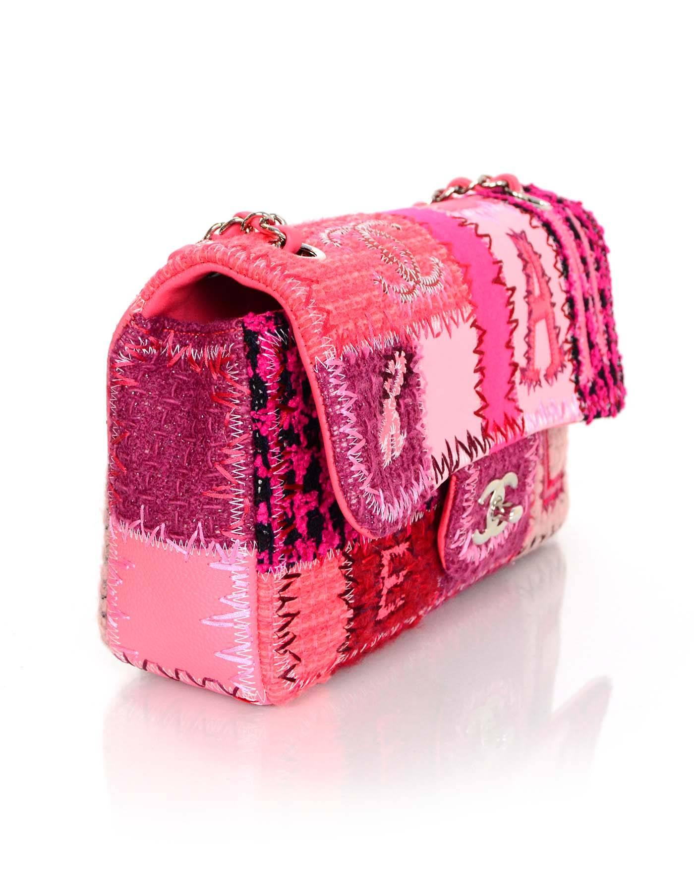 chanel pink patchwork bag