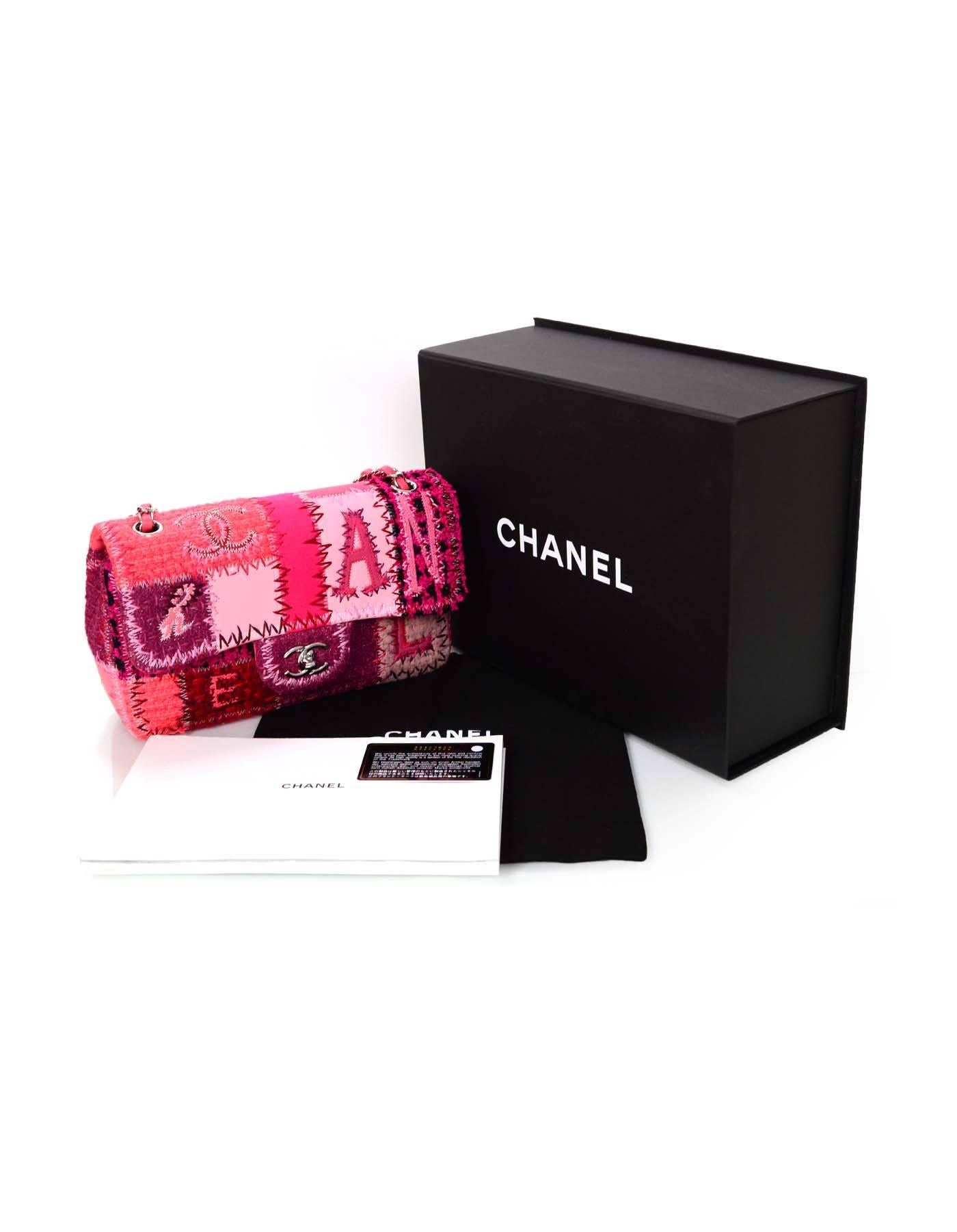 Chanel 2016 Pink Tweed & Leather Patchwork 10