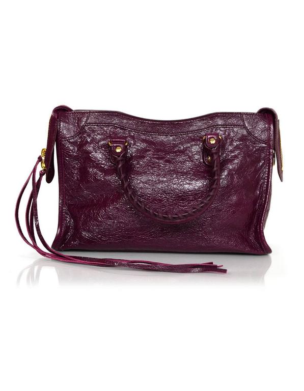 burgundy balenciaga city bag