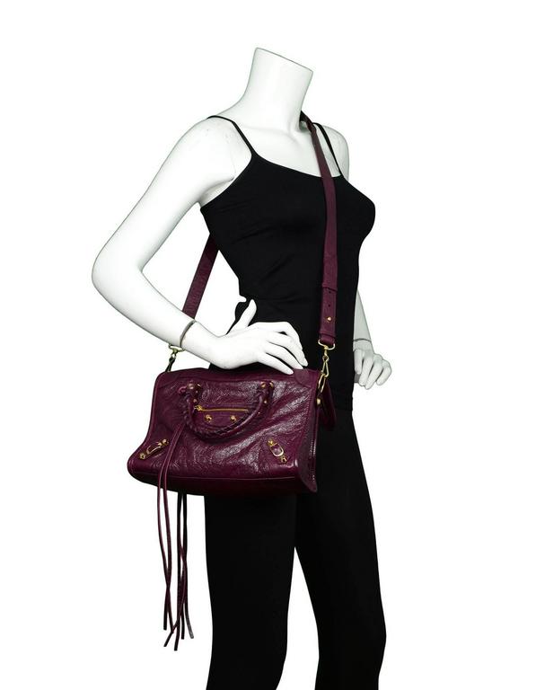 burgundy balenciaga city bag