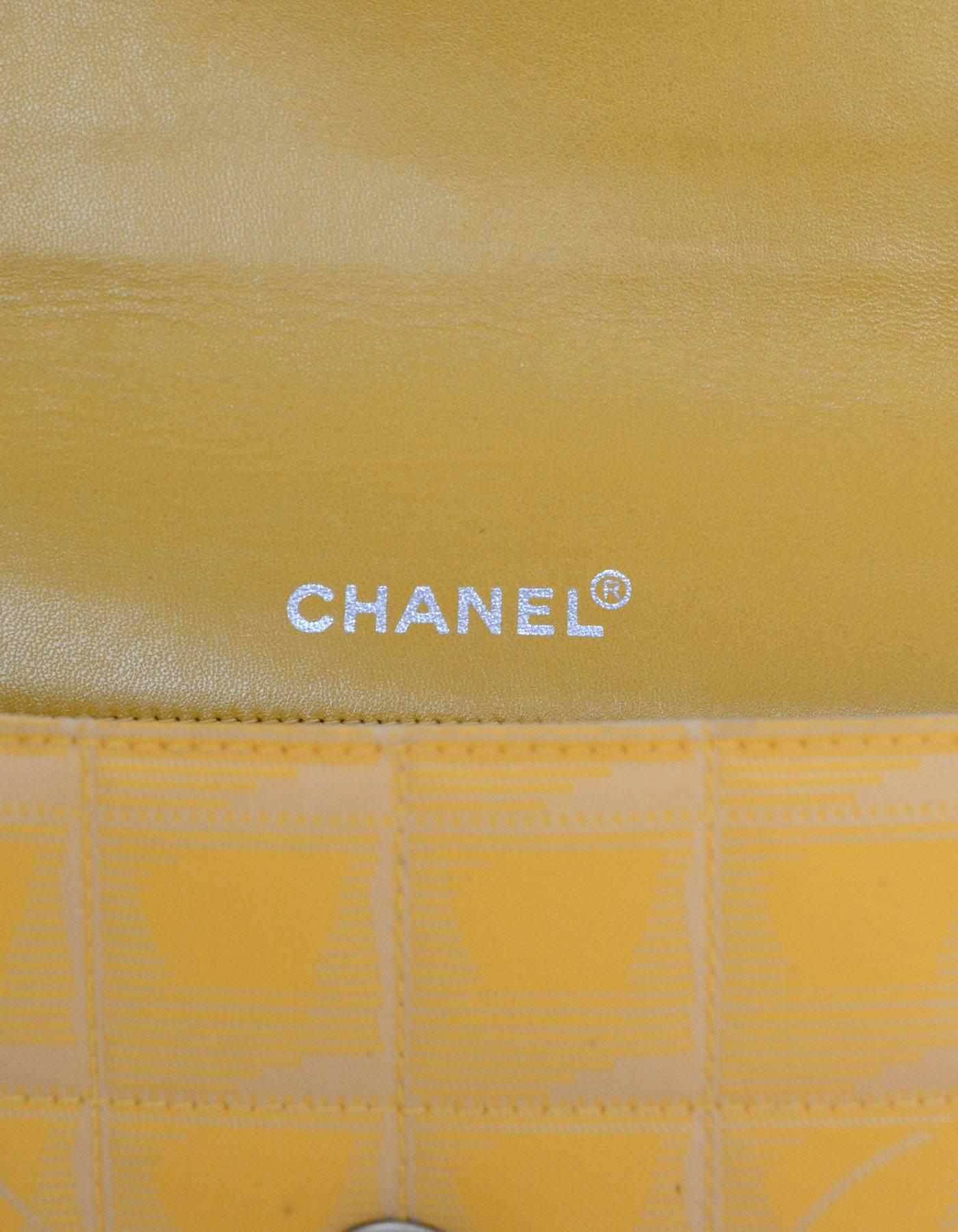 Chanel Yellow Canvas Chocolate Bar Quiltes East West Shoulder Bag 1