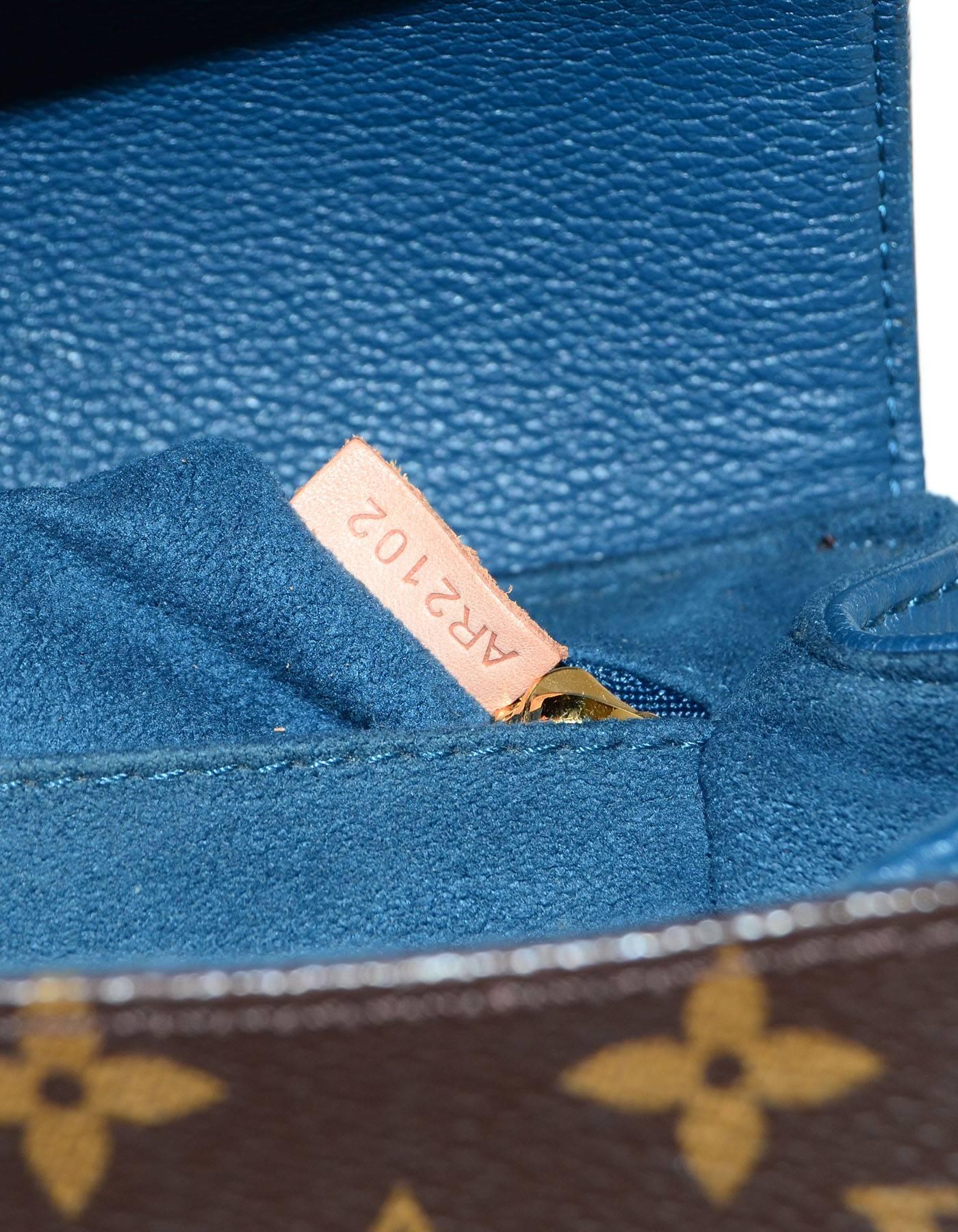 Louis Vuitton Brown and Blue Monogram Eden PM Bag 2