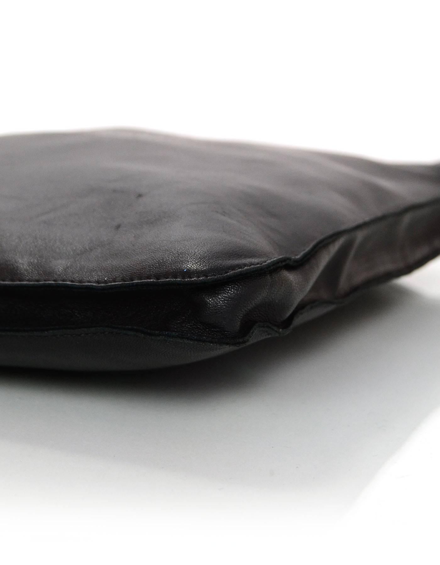 Hermes Black Leather Clou de Selle Crossbody Bag 1