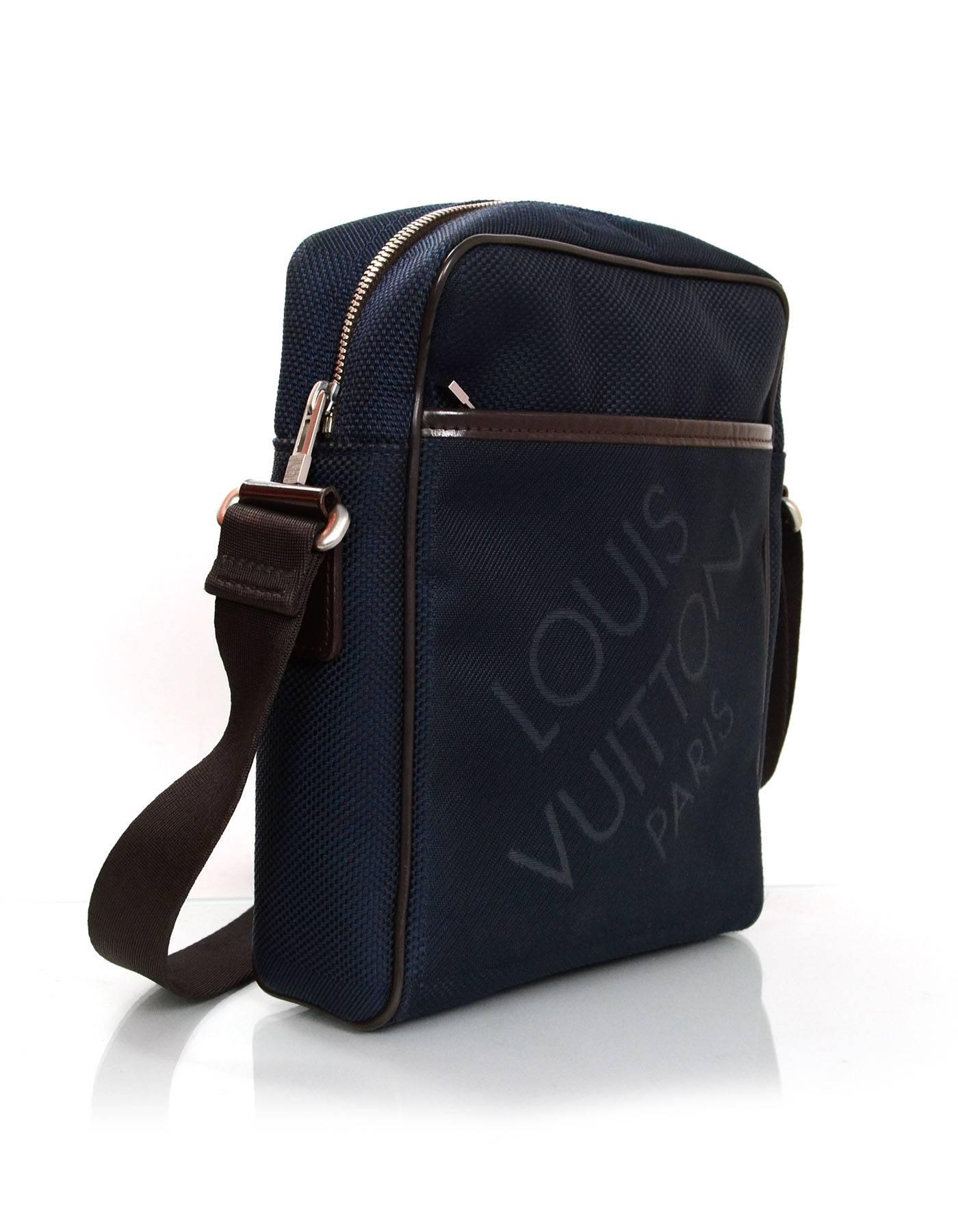 Black Louis Vuitton Navy and Brown Damier Geant Citadin Crossbody Messenger Bag