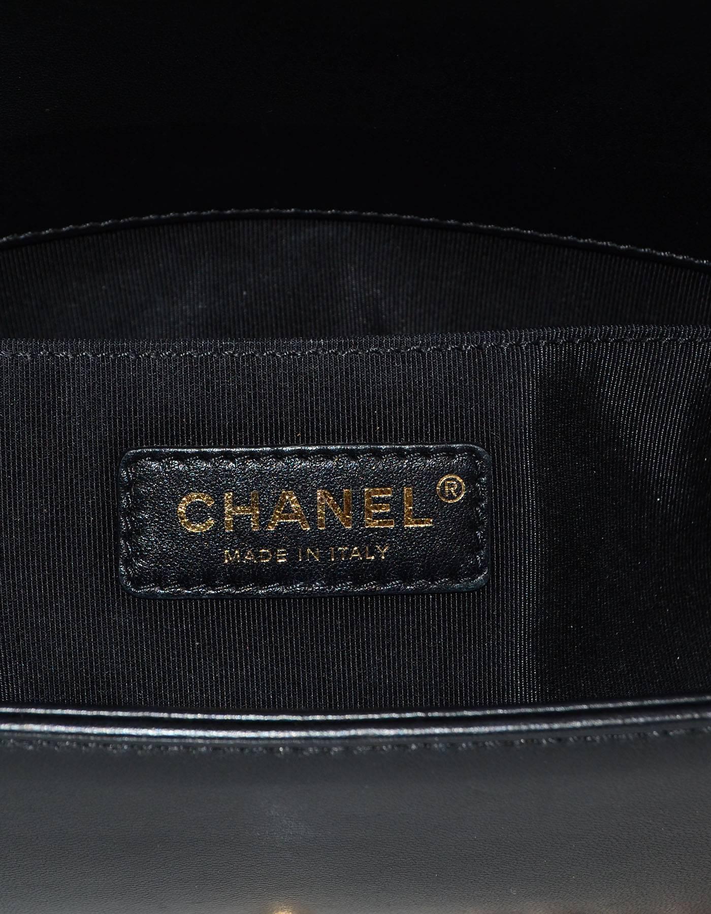 Chanel Black Lambskin Old Medium Boy Bag 1