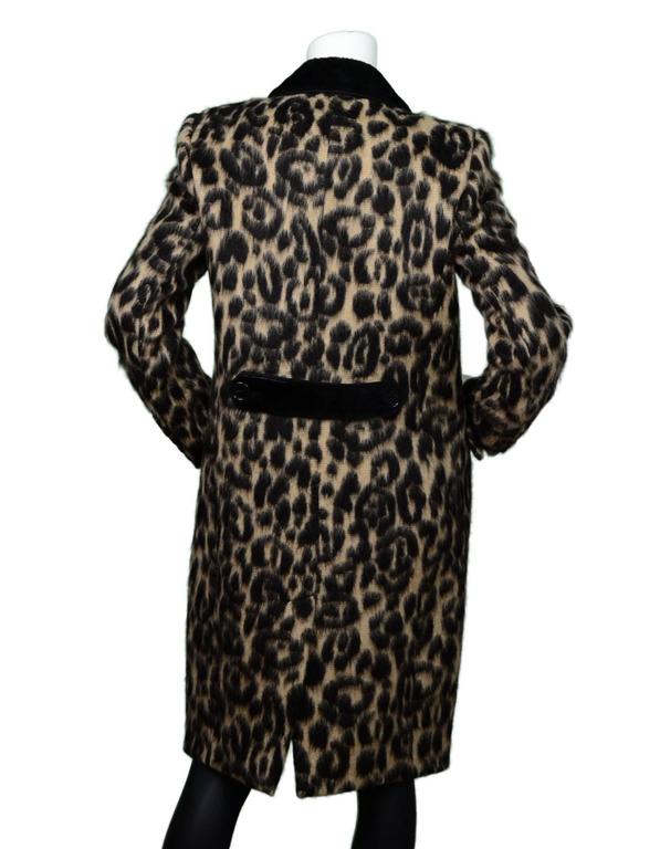Burberry Leopard Print Long Peacoat sz 6 For Sale at 1stdibs