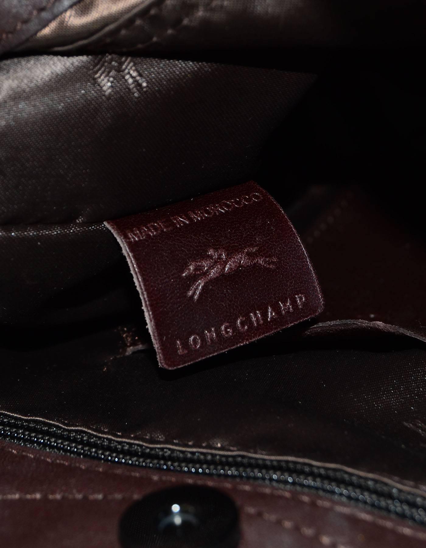 Longchamp Navy Leather 3D Bucket Bag w/ Crossbody Strap rt. $595 1