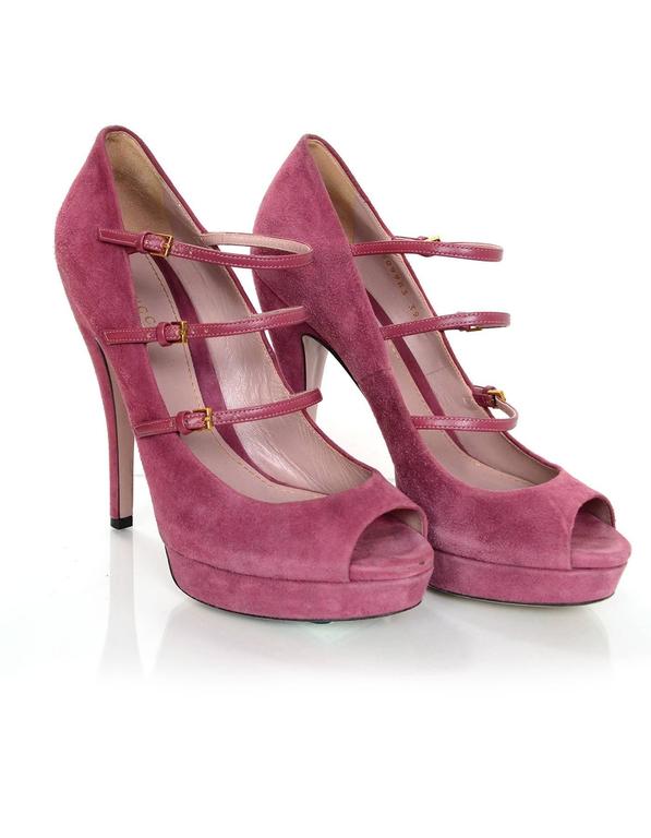 rose suede pumps