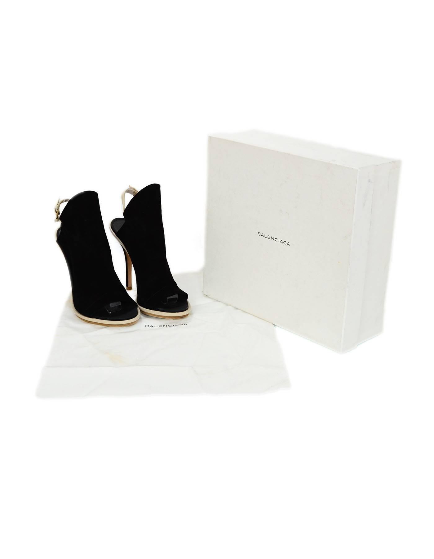 Balenciaga Black Suede Glove Open-Toe Sandals Sz 39 rt. $735 1