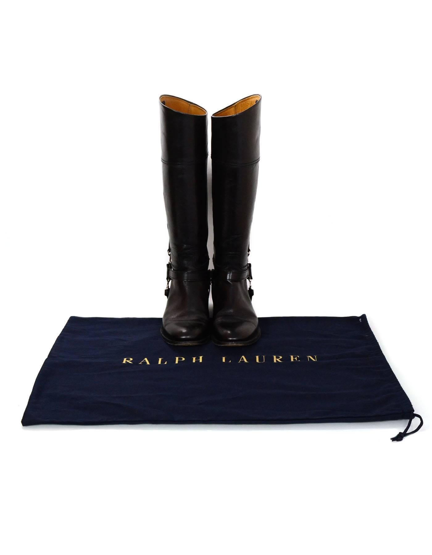 Ralph Lauren Black Leather Riding Boots Sz 6.5 1