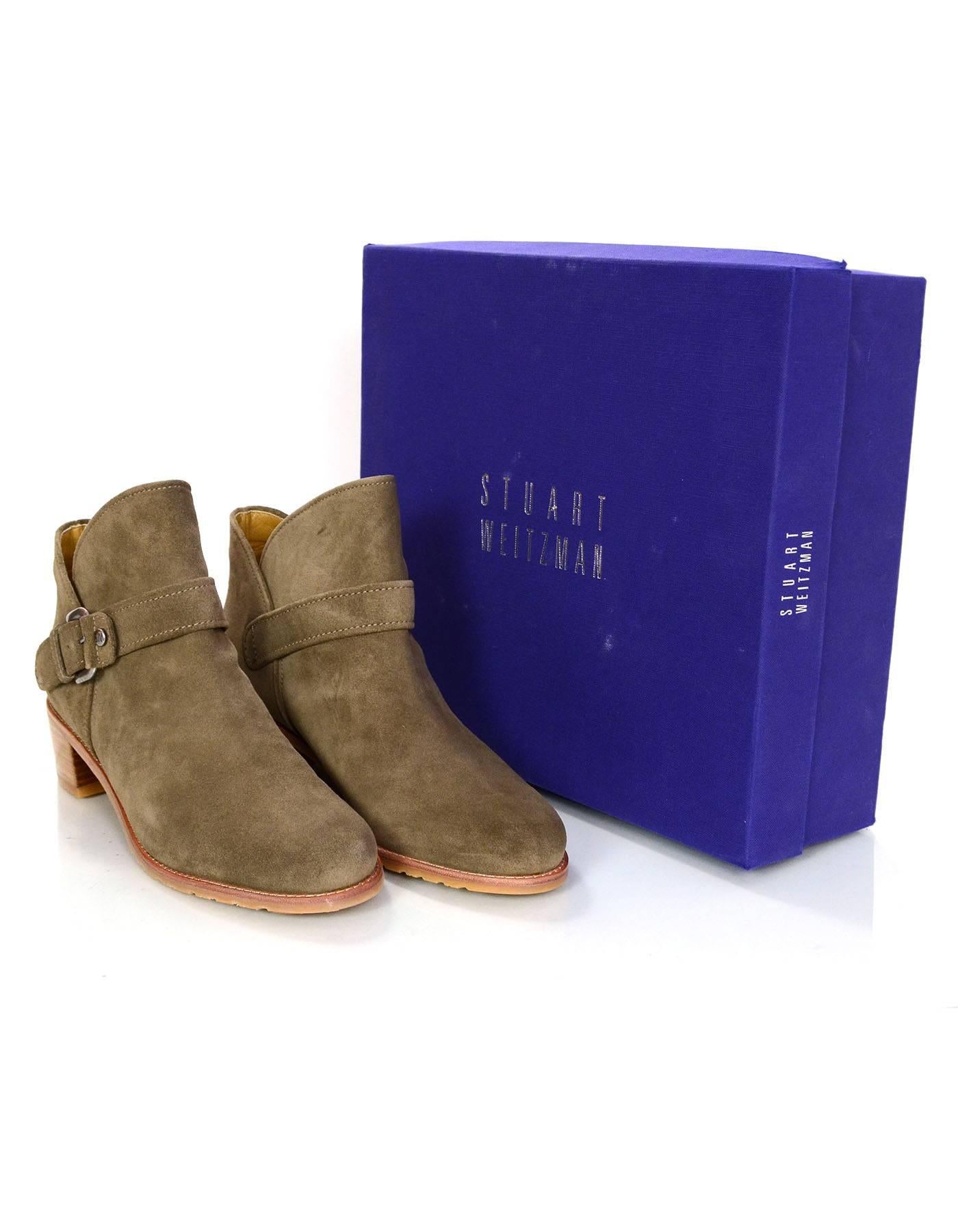 Stuart Weitzman Taupe Dude Suede Ankle Boots Sz 8.5 NEW 2