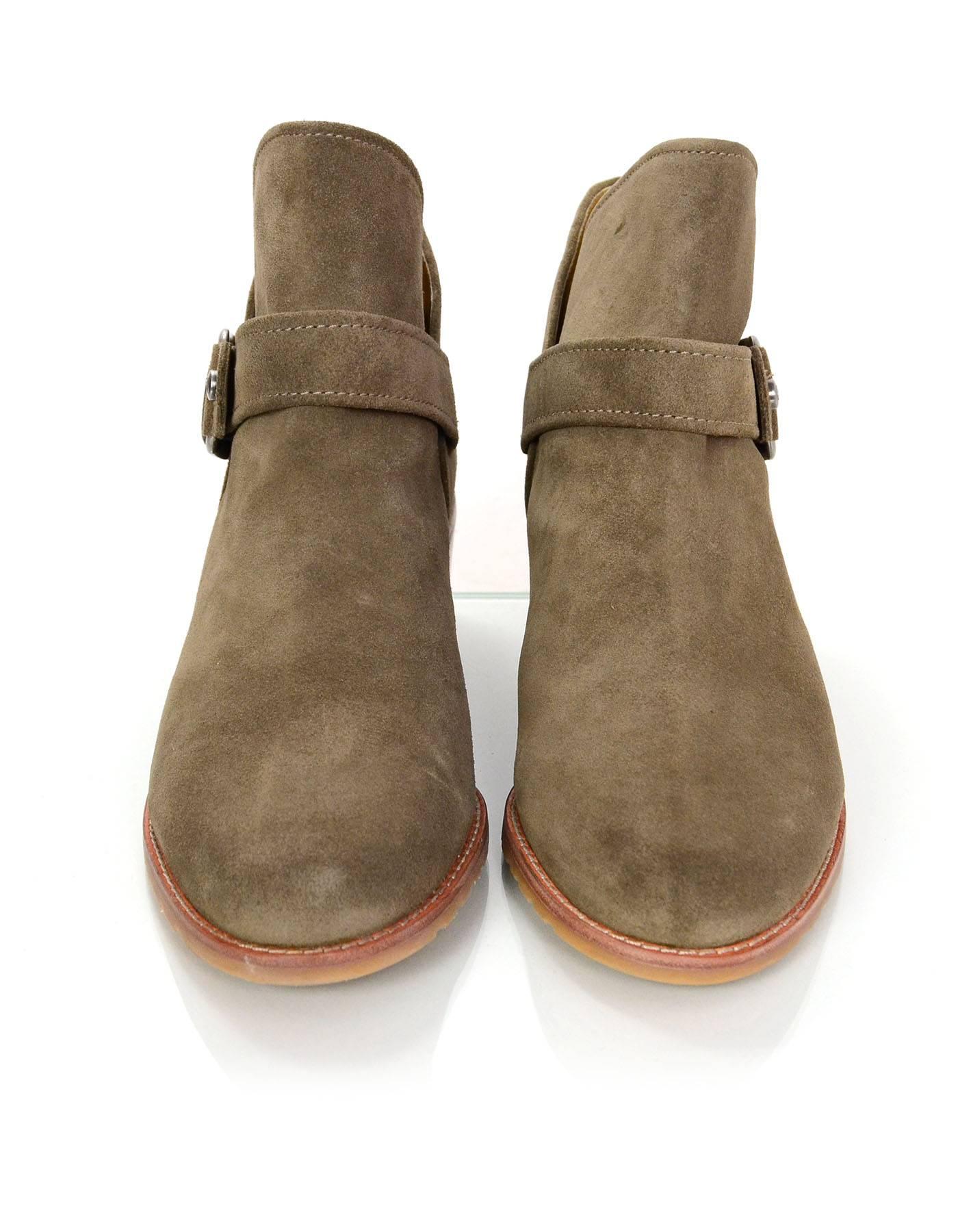 Brown Stuart Weitzman Taupe Dude Suede Ankle Boots Sz 8.5 NEW