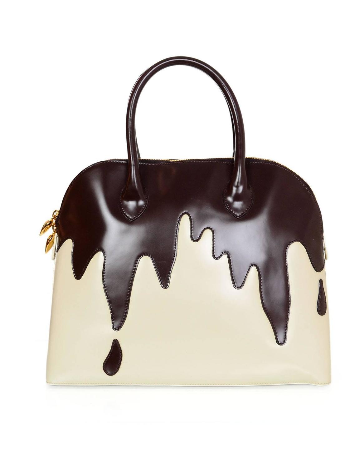Moschino Vintage Dripping Chocolate Handle Bag For Sale at 1stdibs