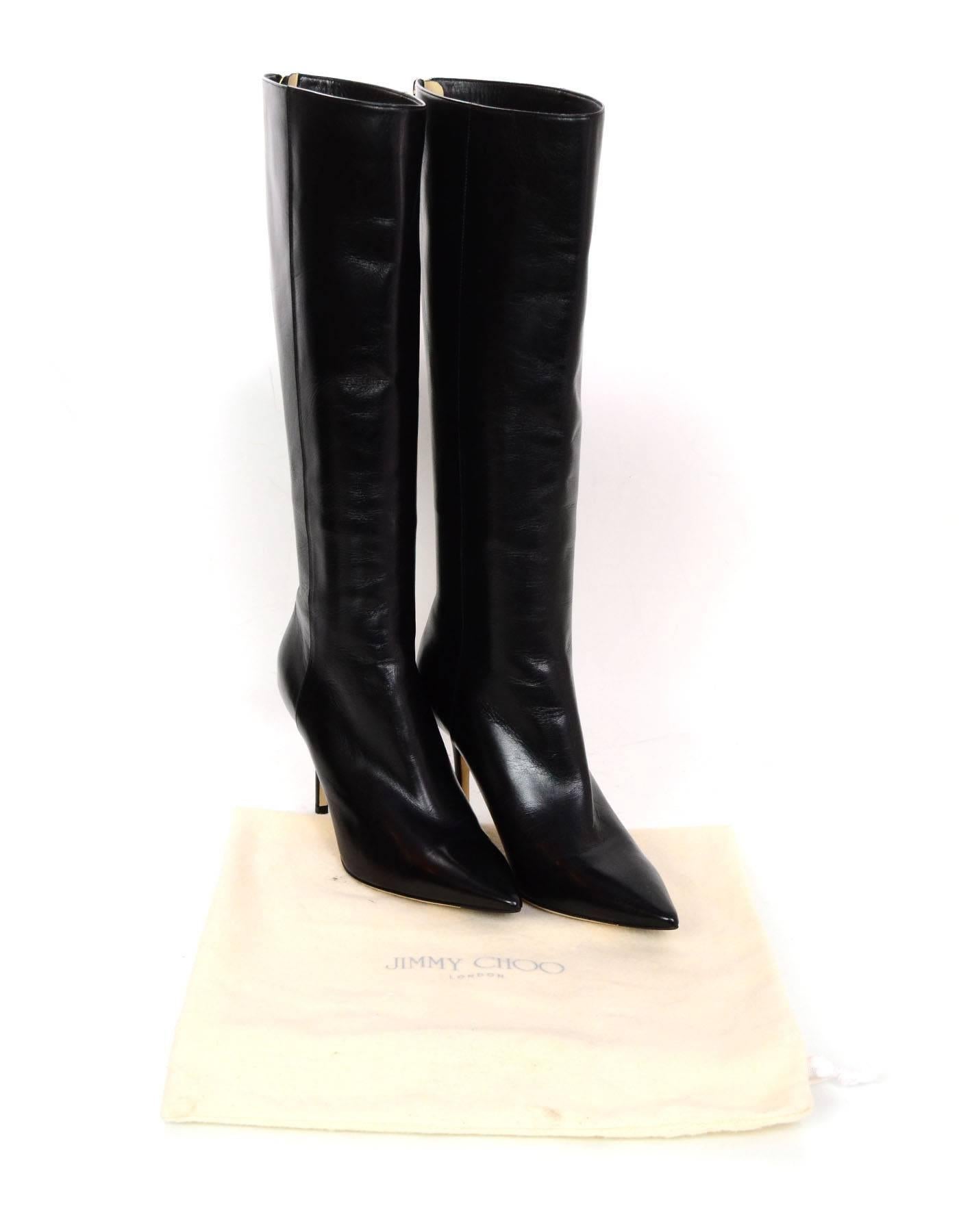 Jimmy Choo Black Leather Boots Sz 40.5 rt. $1, 125 2