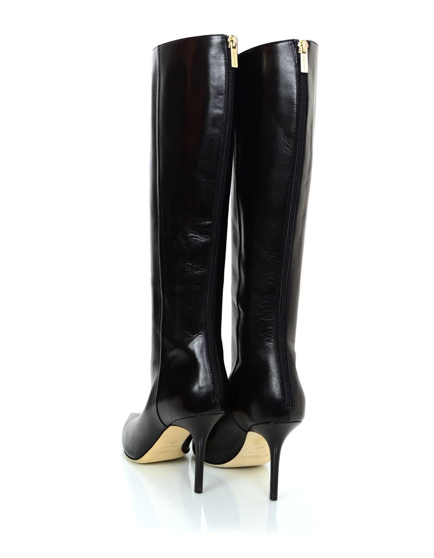 Women's Jimmy Choo Black Leather Boots Sz 40.5 rt. $1, 125