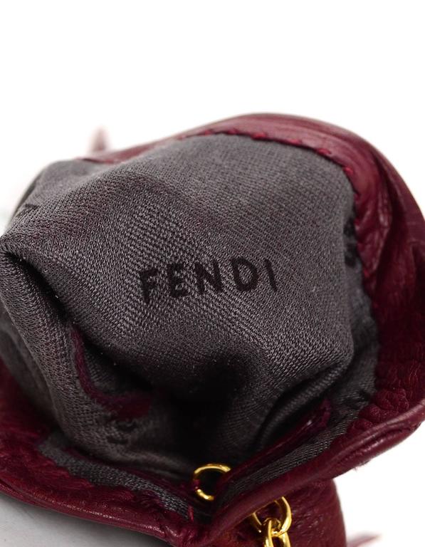 Fendi Burgundy Leather Tassel Gloves Sz 7.5 For Sale at 1stDibs