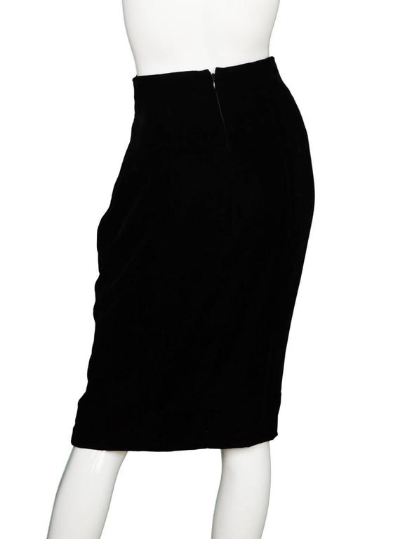chanel black velvet skirt