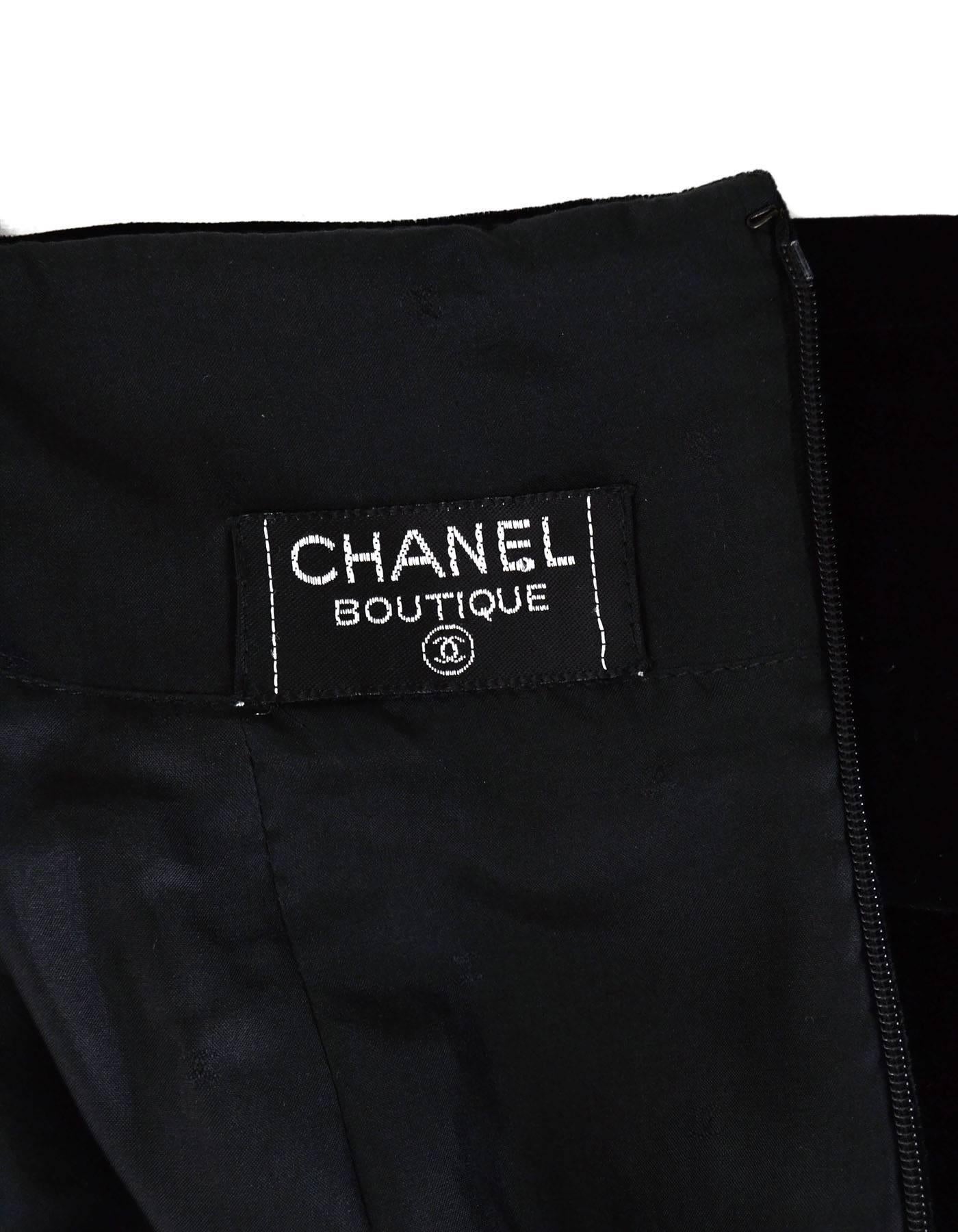 Women's Chanel Black Velvet Skirt