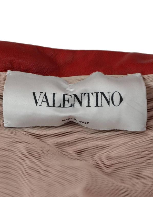 Valentino NWT Red Leather Strapless Dress w/ Rose rt. $4,200 For Sale ...