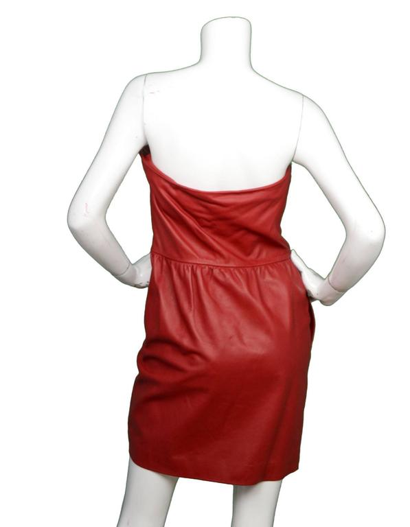 Valentino NWT Red Leather Strapless Dress w/ Rose rt. $4, 200 For Sale at  1stDibs | valentino leather dress, strapless leather dress, strapless red  leather dress