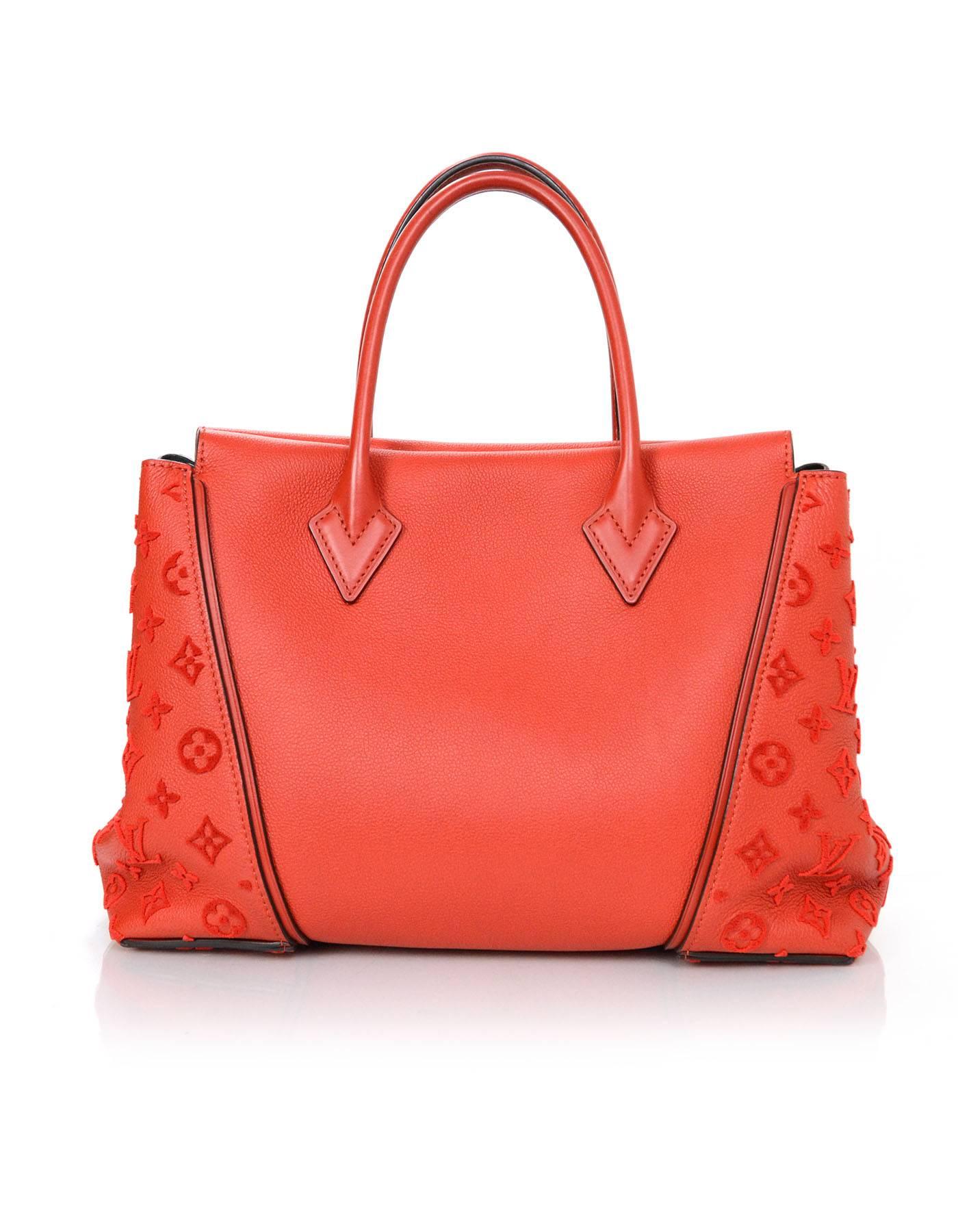 Louis Vuitton Red Leather Velours W PM Tote Bag rt. $4, 850 In Excellent Condition In New York, NY