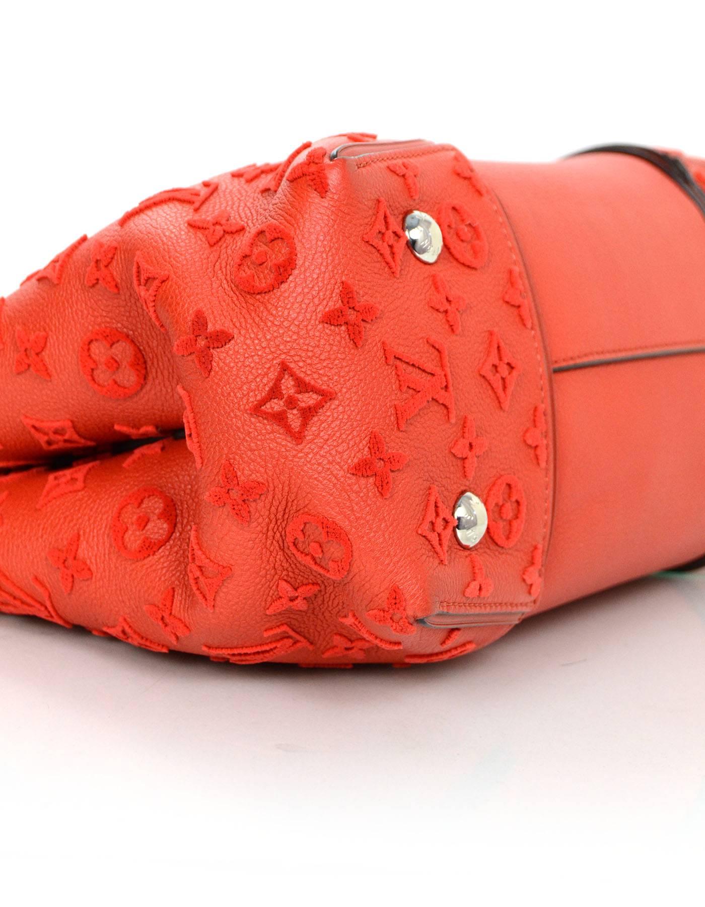Women's Louis Vuitton Red Leather Velours W PM Tote Bag rt. $4, 850