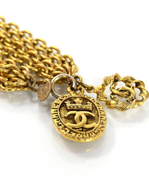 Chanel Vintage '90s Multi-Strand Goldtone Chainlink Charm Necklace at ...
