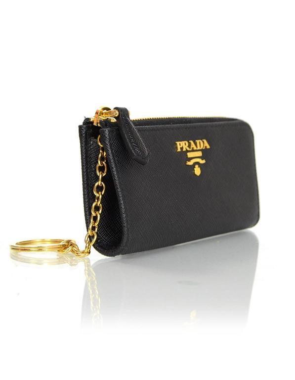 Prada Black Saffiano Leather Keychain Pouch For Sale at 1stDibs | prada  coin purse keychain, prada keychain wallet, prada key pouch