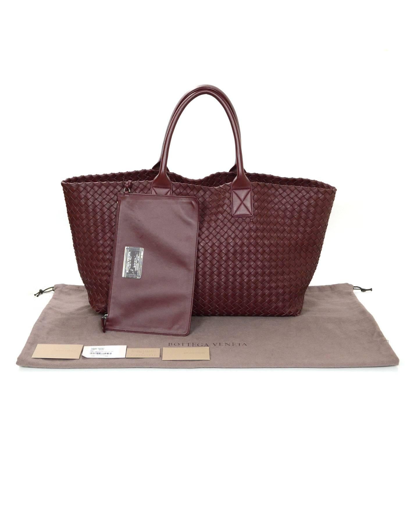 Bottega Veneta Barolo Burgundy Hand Woven Leather Medium Cabat Tote Bag $7, 000 1