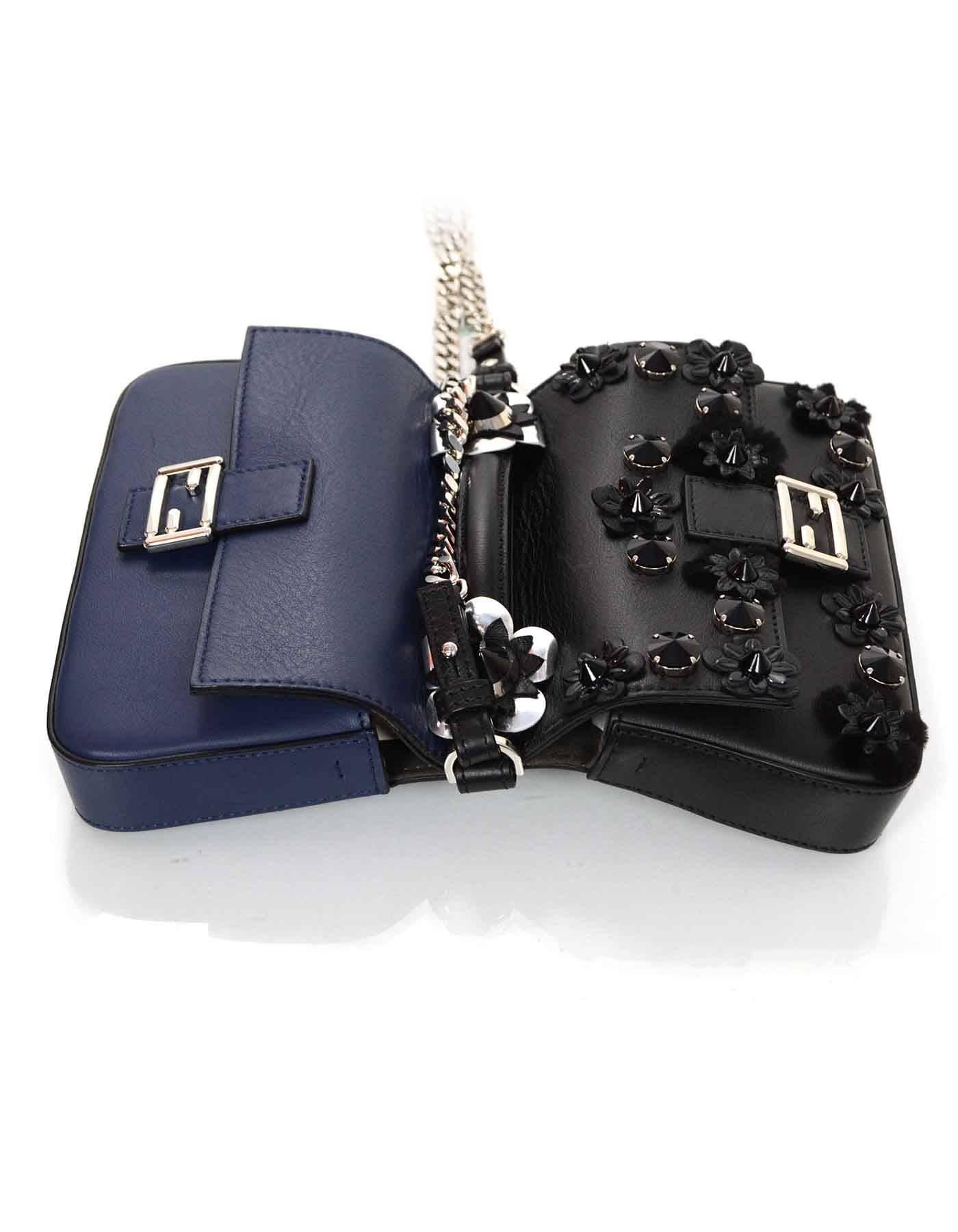 Fendi 2016 Black/Blue Double Micro Baguette Crossbody Bag rt. $2, 600 1