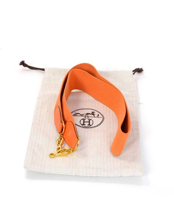 Hermes Orange Canvas and Leather Bag Strap for Kelly at 1stDibs