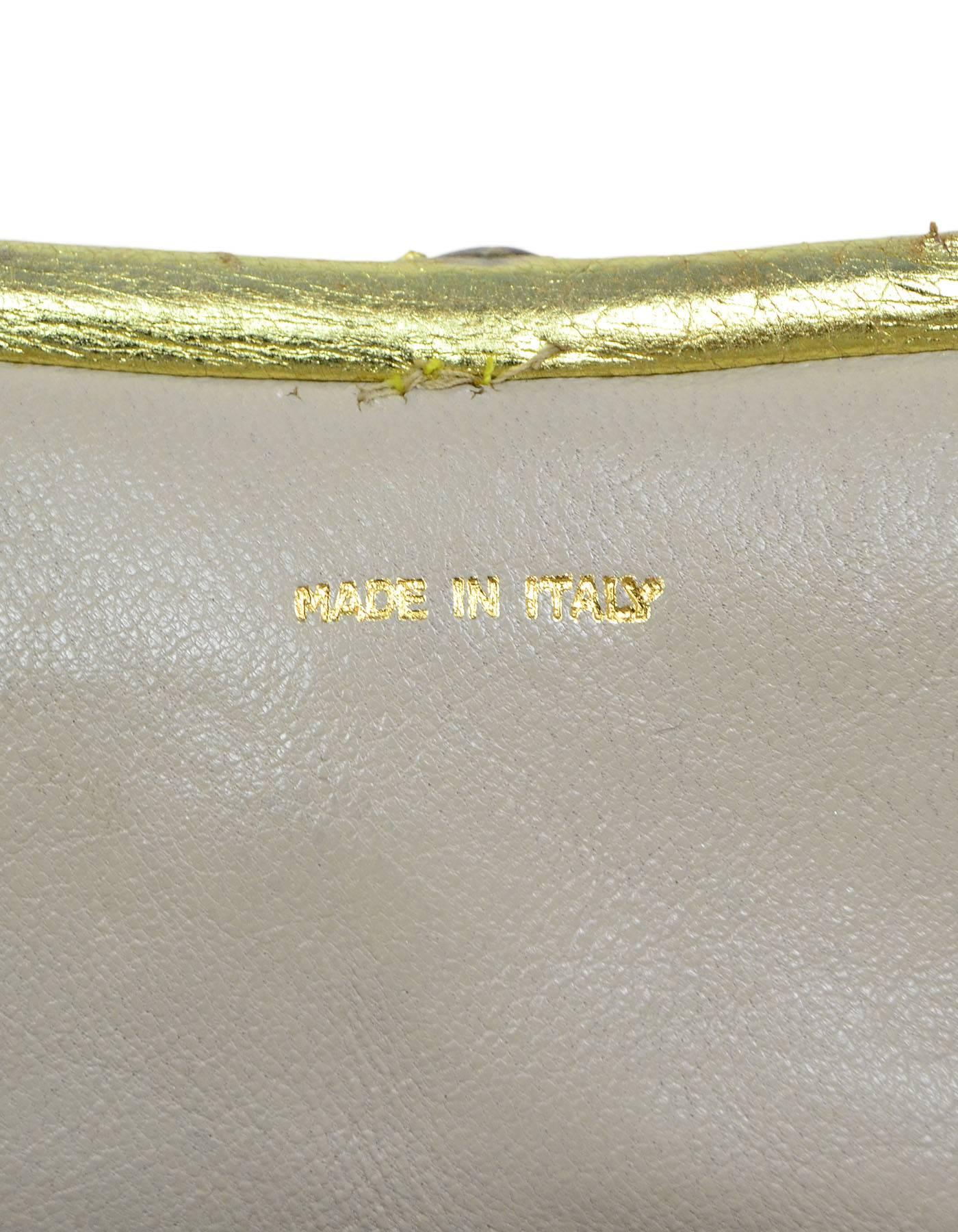 Chanel Metallic Gold Leather Mini Evening Bag GHW 4