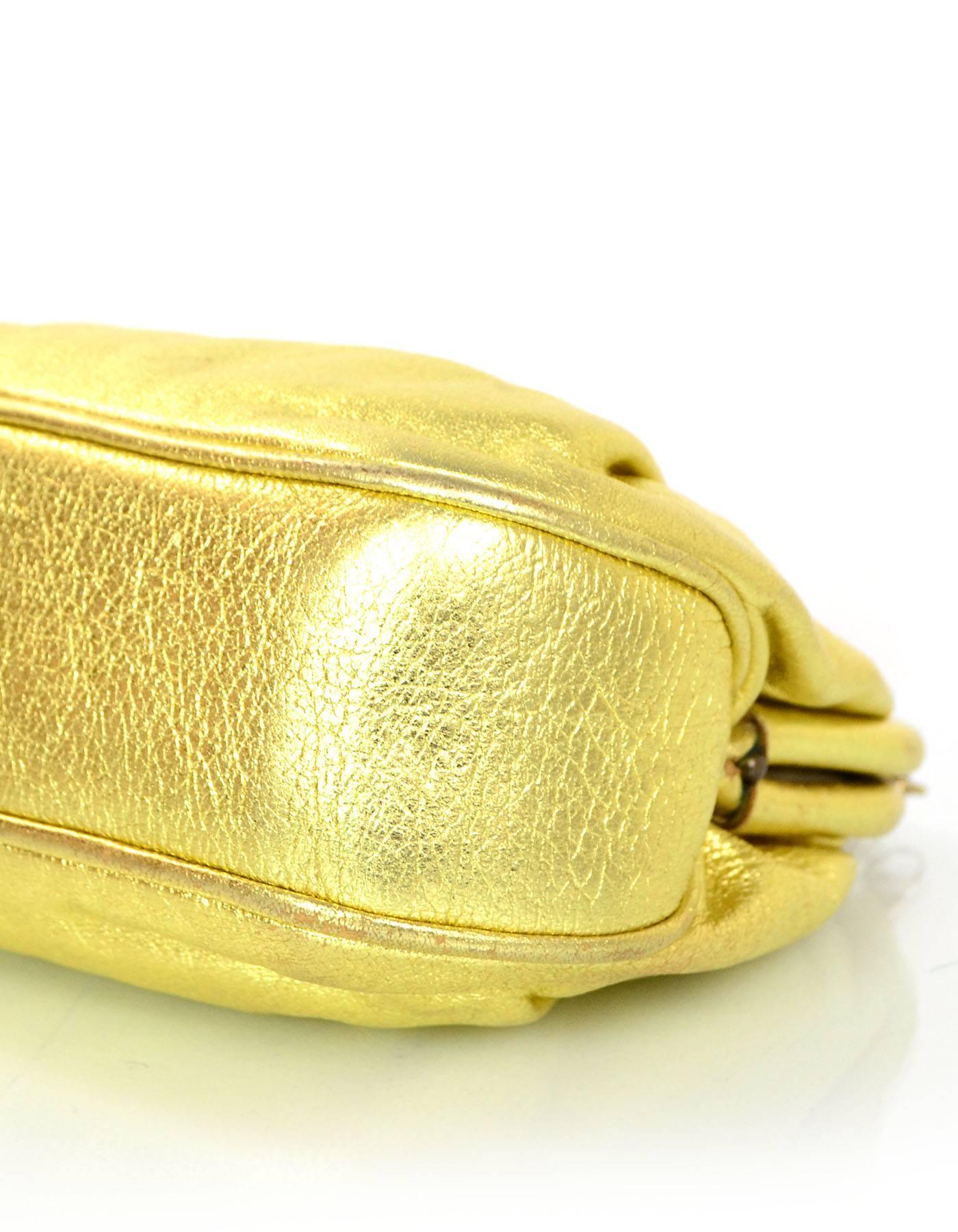 Chanel Metallic Gold Leather Mini Evening Bag GHW 1