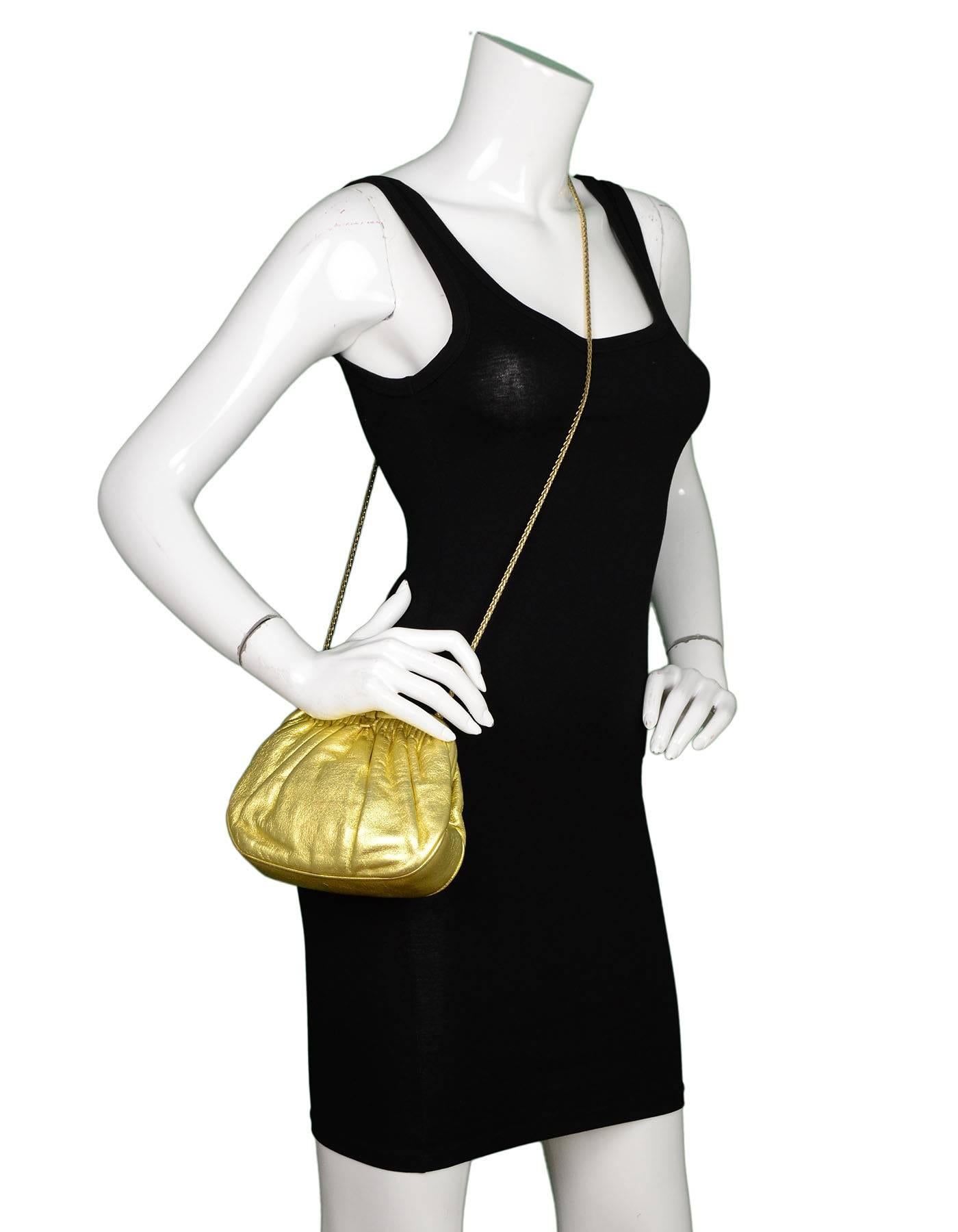 Chanel Metallic Gold Leather Mini Evening Bag GHW 6