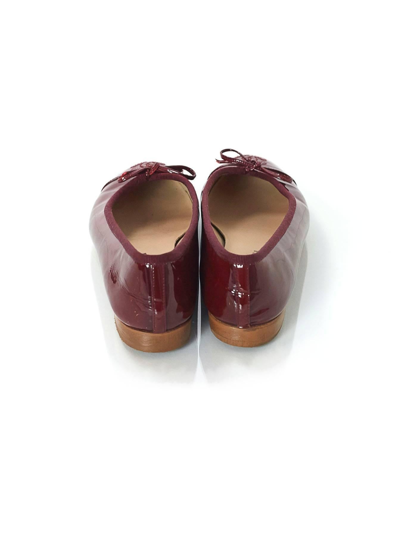 burgundy chanel flats