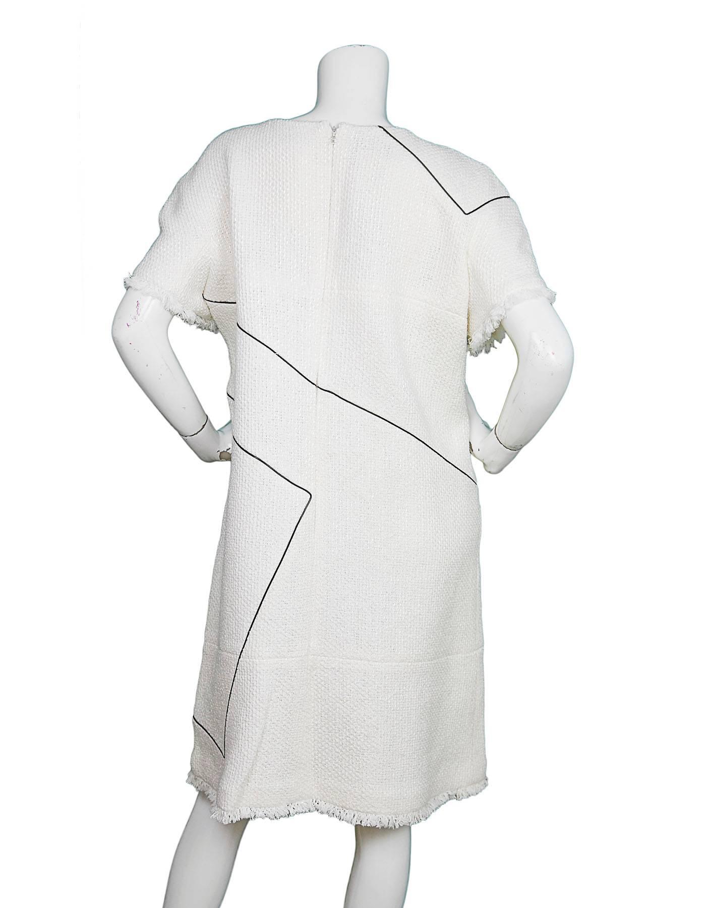 Gray Chanel Pearlized Ivory Shift Dress sz FR50