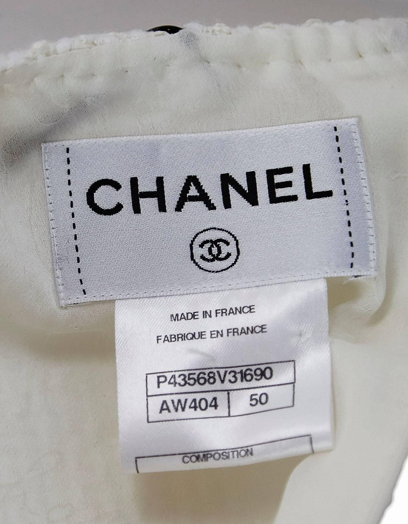 Chanel Pearlized Ivory Shift Dress sz FR50 In Excellent Condition In New York, NY