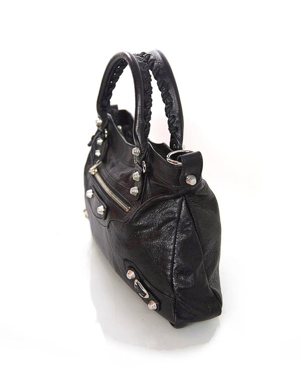 Balenciaga Black Leather Town Crossbody Bag SHW w/ DB For Sale at ...