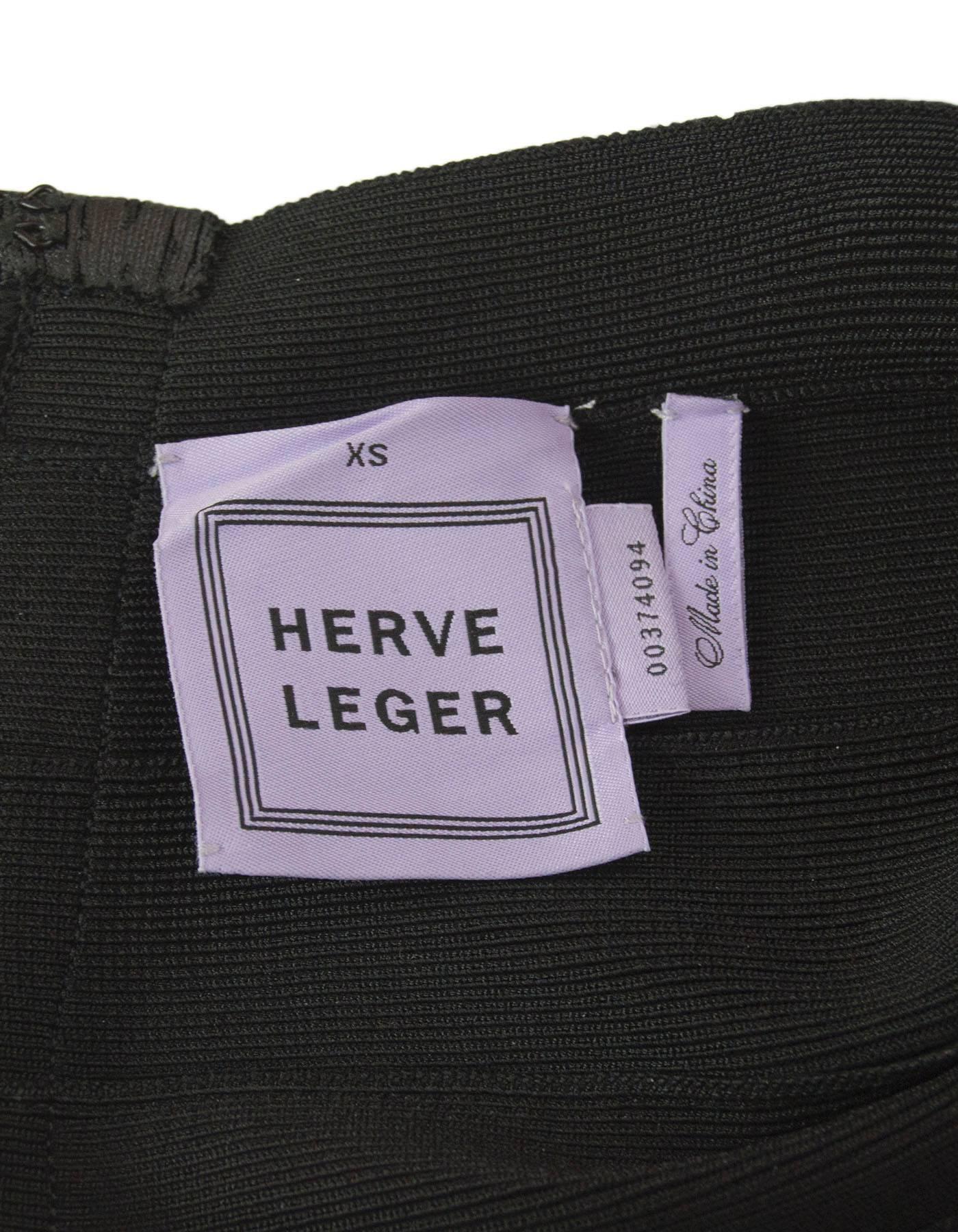 Women's Herve Leger Iridescent Black A-Line Skirt sz XS