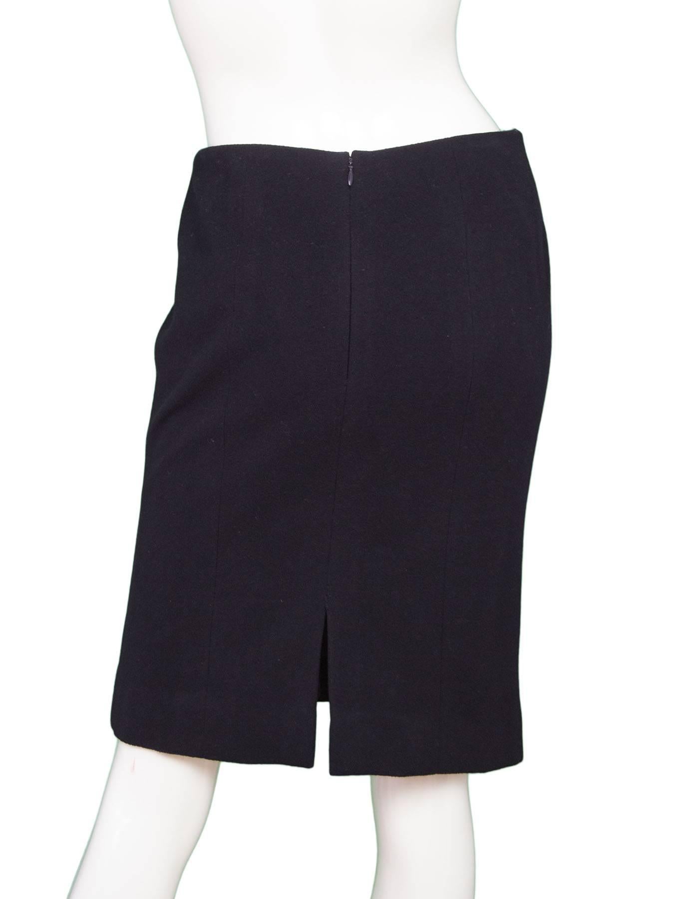 Women's Chanel Black Cashmere Pencil Skirt sz FR42