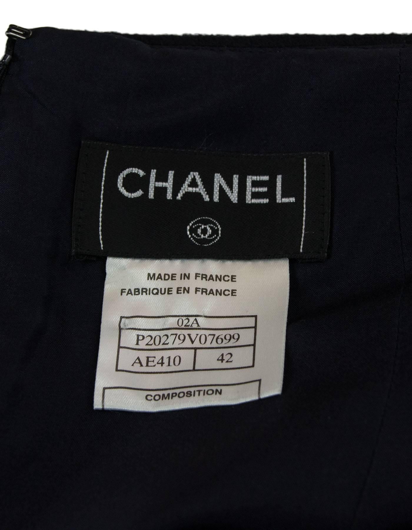 Chanel Black Cashmere Pencil Skirt sz FR42 1