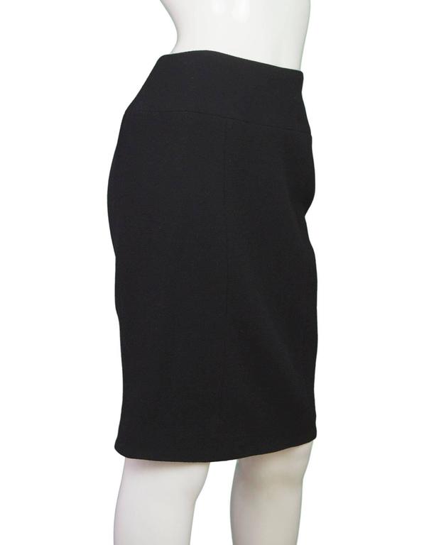 Chanel Black Wool Pencil Skirt sz FR44 For Sale at 1stDibs