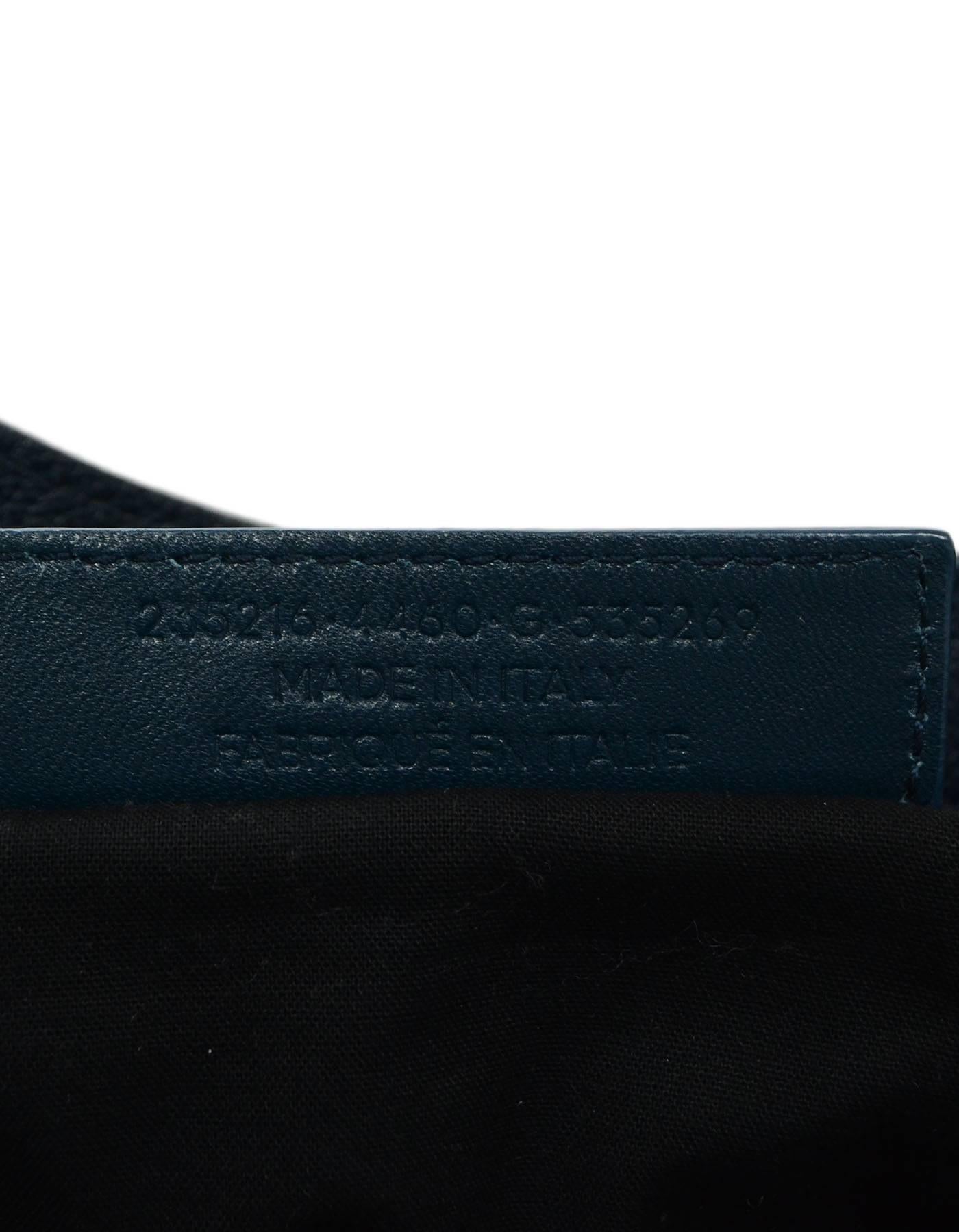 Balenciaga Blue & Silvertone Metallic Edge Messenger Satchel Bag  3