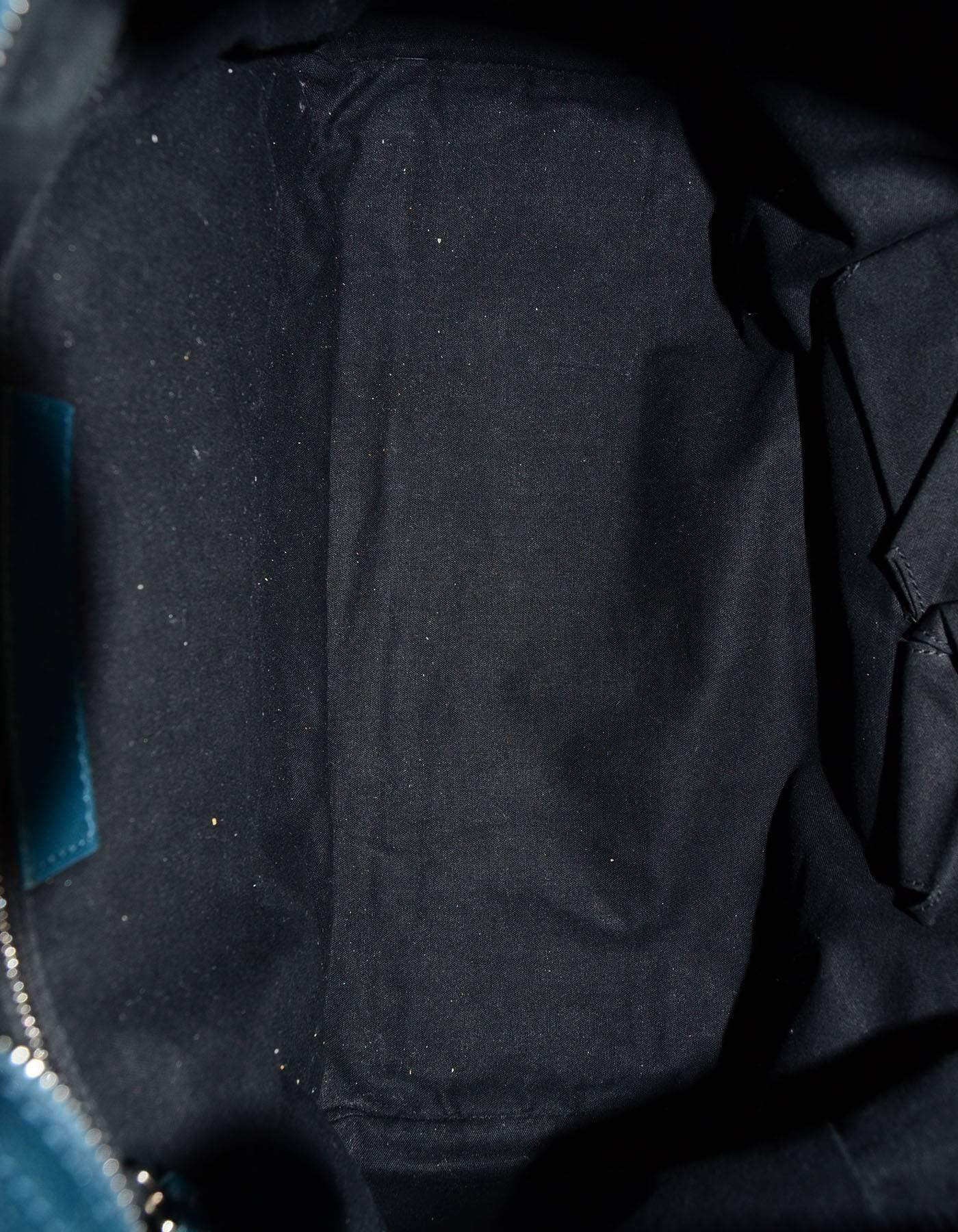 Balenciaga Blue & Silvertone Metallic Edge Messenger Satchel Bag  1