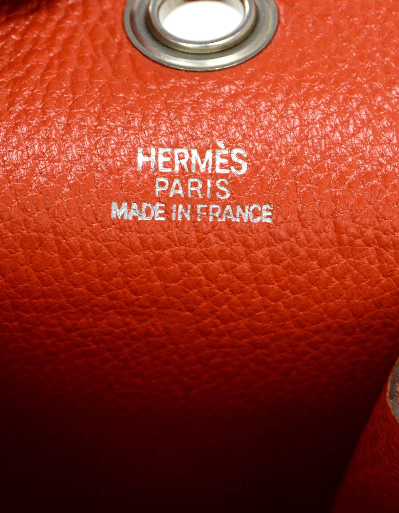 Women's or Men's Hermes Orange Leather Planet Phone Wristlet PHW