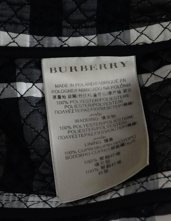 Burberry Black Quilted Double Breasted Coat w/ Belt sz US4 For Sale at ...