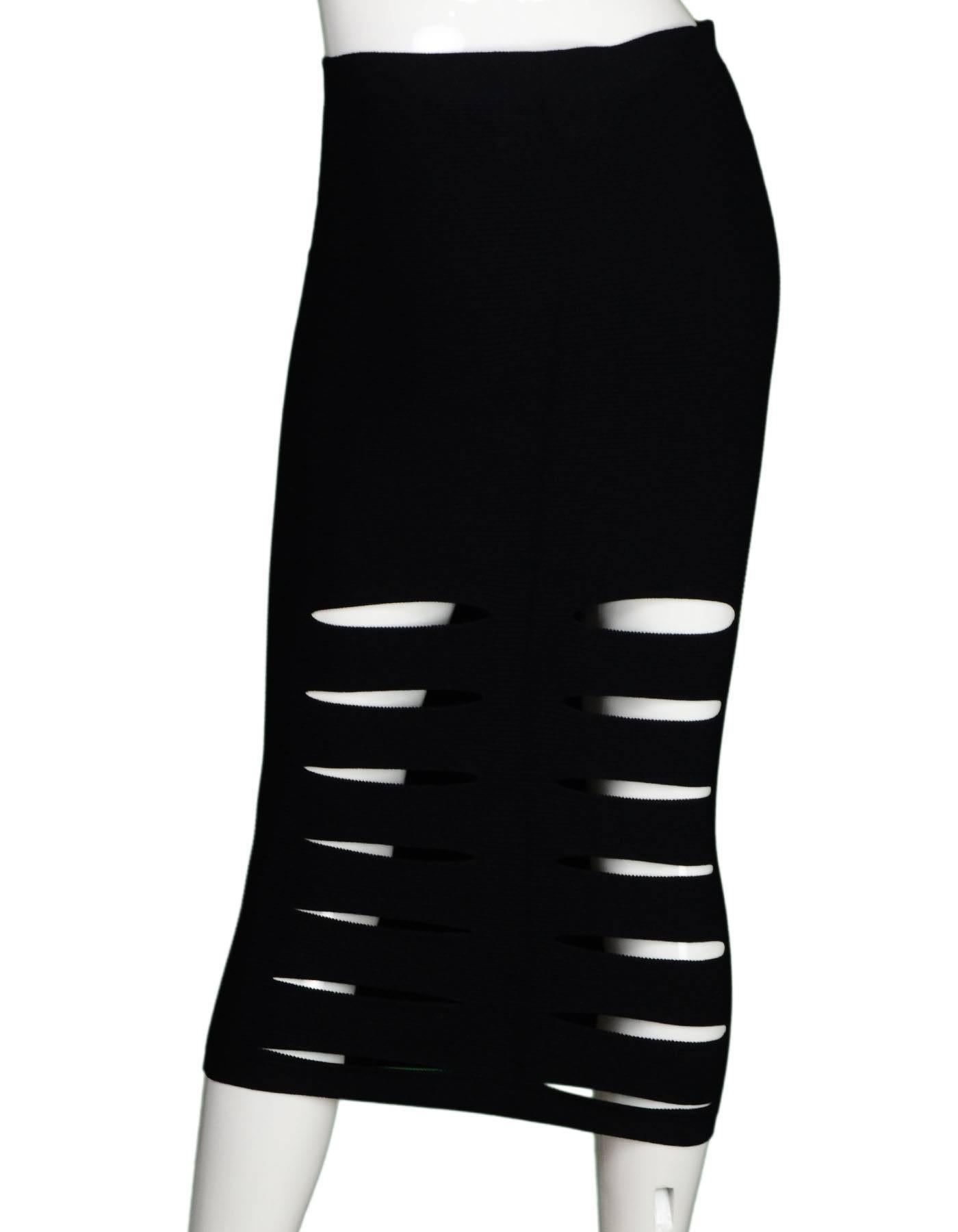 Women's Cushnie Et Ochs NEW Black Knit Slit Bodycon Skirt sz L rt. $595